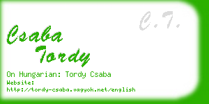 csaba tordy business card